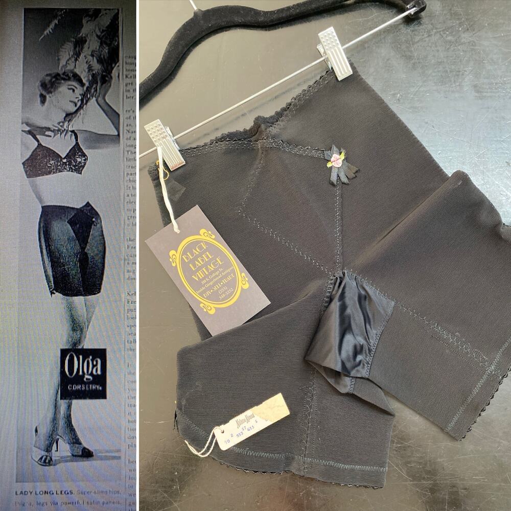 vintage 1950s olga shapewear, 50s girdle garters shorts corsetry xs pin up 25